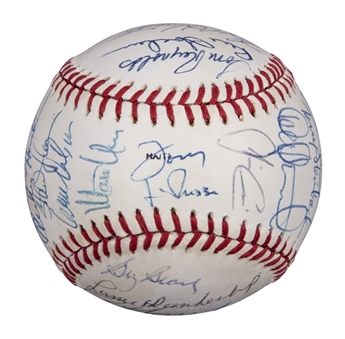 1989 World Series Champions Oakland As Team Signed OML Giamatti World Series Baseball with 29 Signatures Including McGwire & Henderson (JSA)